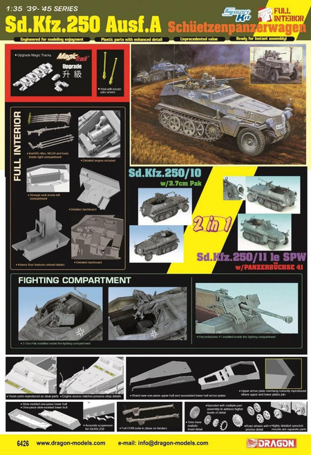 (SO) 1/35 Dragon Sd.Kfz.250 ausf.A (2IN1) Plastic Model Kit