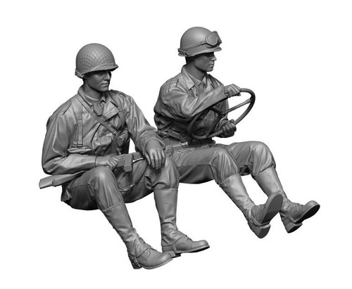 (SO) 1/16 H3 Models WWII US willys Crew set 3D Printed Figure