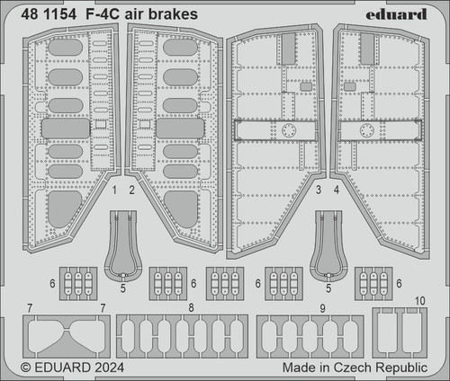 (SO) 1/48 Eduard F-4C air brakes Photo Etch set for HOBBY 2000 / ACADEMY