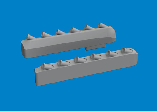 (SO) 1/72 Eduard P-51 exhaust stacks w/ fairing PRINT Brassin for TAMIYA kit