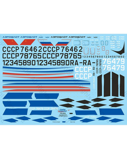 (SO) 1/144 Fundekals AEROFLOT IL-76 CANDIDS