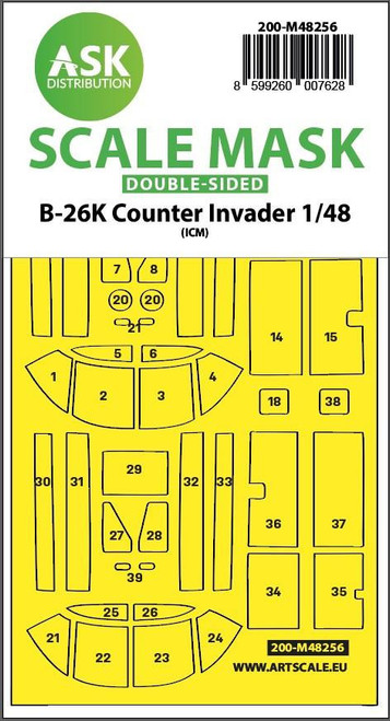 (SO) 1/48 Art Scale B-26K Counter Invader double-sided express fit mask for ICM