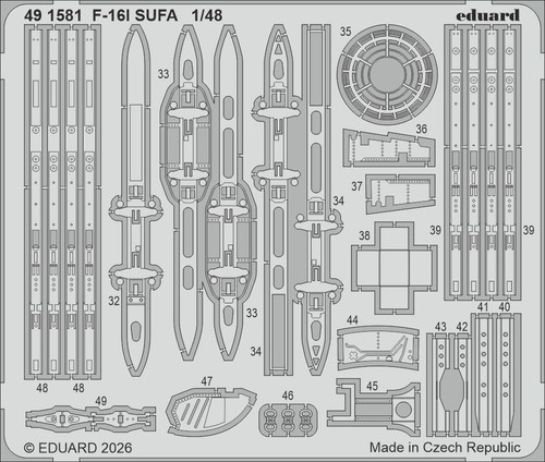 (SO) 1/48 Eduard Photo Etch F-16I SUFA For GREAT WALL HOBBY