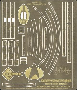 (SO) Paragrafix 1/3300 Star Trek Deep Space 9 Window Drilling Template Photo Etch Set for AMT