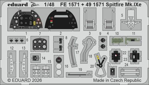 (SO) 1/48 Eduard Spitfire Mk.IXe Zoom set for AIRFIX