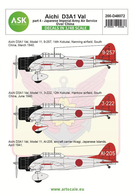 (SO) 1/48 Artscale Aichi D3A1 Val part 4 - Imperial Japanese Army Air Service over China
