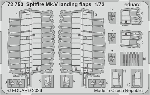 (SO) 1/72 Eduard Photo Etch Spitfire Mk.V landing flaps For Eduard Photo Etch