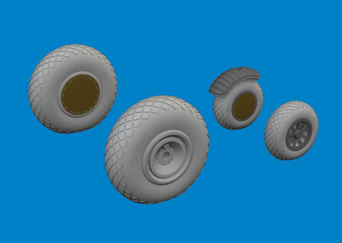 (SO) 1/48 Eduard B-24D wheels Brassin