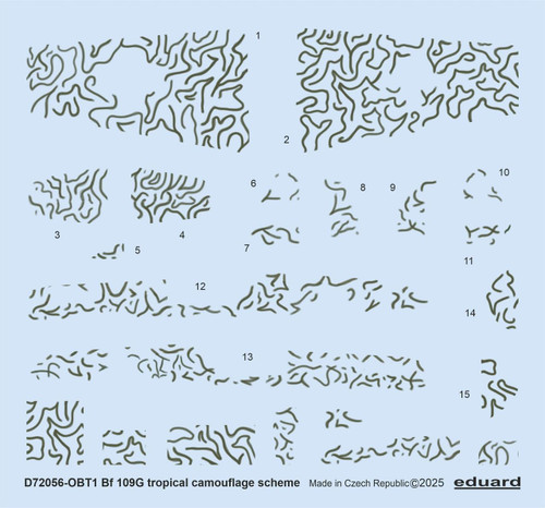 (SO) 1/72 Eduard Bf 109G tropical camouflage scheme DECAL