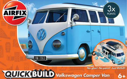 (SO) Airfix QUICKBUILD VW Camper Van blue Plastic Model Kit