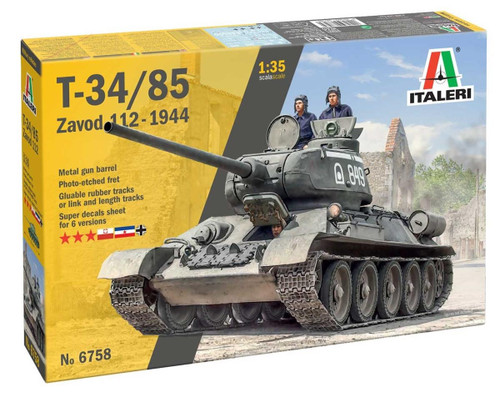 (SO) 1/35 Italeri T34/85 ZAVOD 112 Plastic Model Kit
