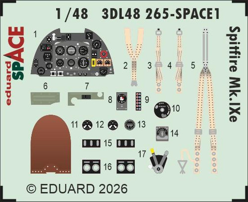(SO) 1/48 Eduard Spitfire Mk.IXe SPACE SPACE for AIRFIX