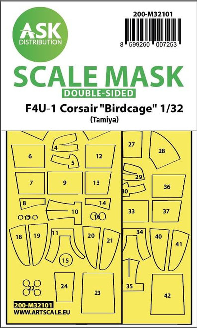 (SO) 1/32 Art Scale F4U-1 Corsair Birdcage double-sided express fit mask for Tamiya