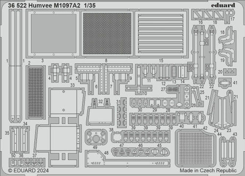 (SO) 1/35 Eduard Humvee M1097A2 Photo Etch set for ICM