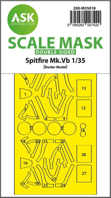 (SO) 1/35 Art Scale Spitfire Mk.Vb double-sided express fit painting mask for Border Model