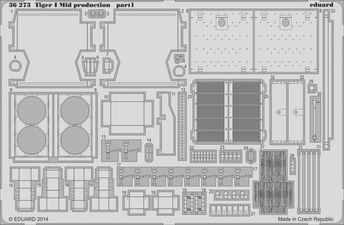 (SO) 1/35 Eduard Tiger I Mid production Photo etched set for DRAGON 6700