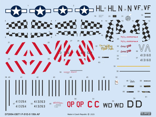 (SO) 1/72 Eduard P-51D-5 15th AF DECAL72 for EDUARD kit
