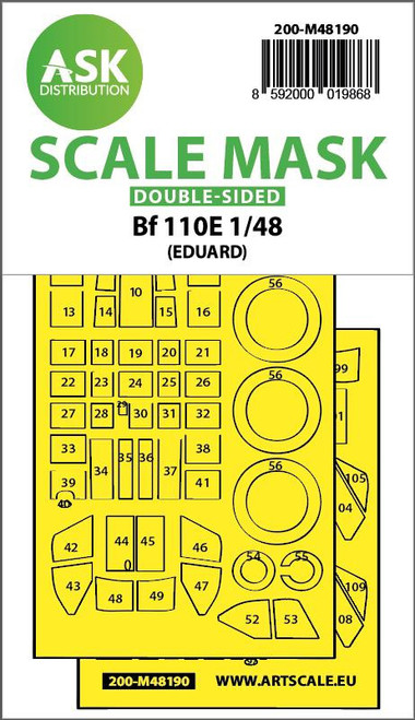 (SO) 1/48 Art Scale Messerschmitt Bf 110E double-sided express fit mask for Eduard