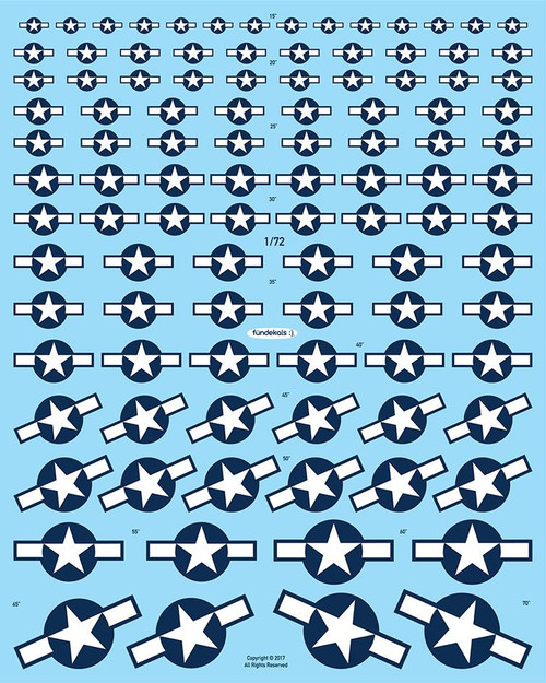 (SO) 1/72 Fundekals STARS & BARS STANDARD WWII