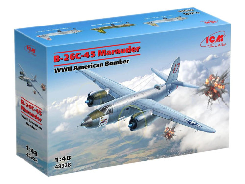 (SO) 1/48 ICM B-26C-45 Marauder WWII US Bomber Plastic Model Kit