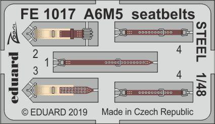 (SO) 1/48 Eduard A6M5 seatbelts STEEL for TAMIYA