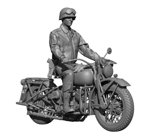 (SO) 1/16 H3 Models WWII US para American rider Inclde Bike 3D Printed Figure
