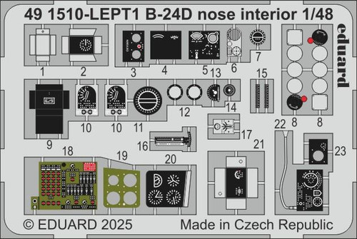 (SO) 1/48 Eduard B-24D nose interior Photo etched set for HOBBY BOSS kit