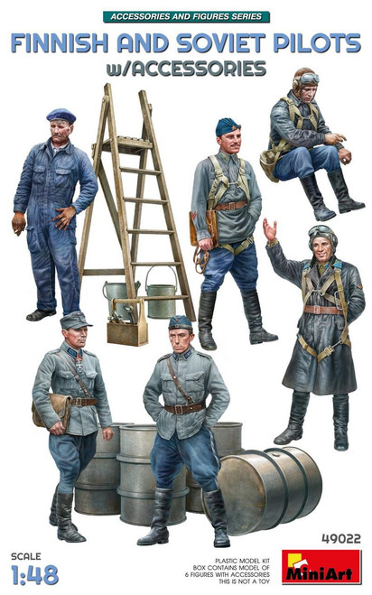 (SO) 1/48 Miniart Finnish & Soviet Pilots w/ Accessories Plastic Model Kit