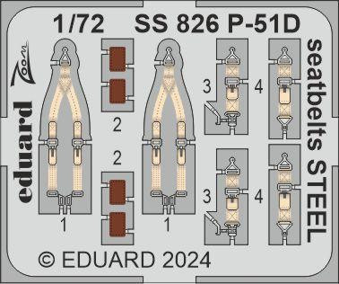 (SO) 1/72 Eduard P-51D seatbelts STEEL for EDUARD