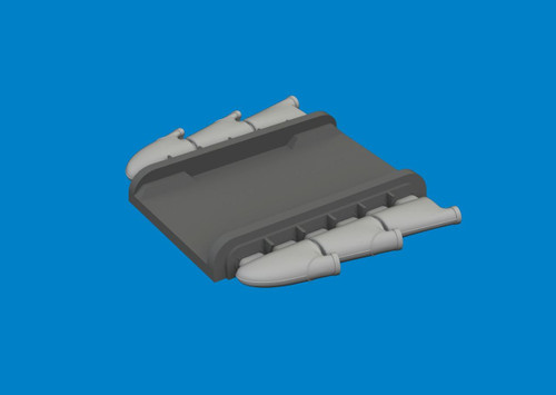 (SO) 1/72 Eduard Spitfire Mk.I/II/V three-stacks exhaust rounded PRINT Brassin for IBG