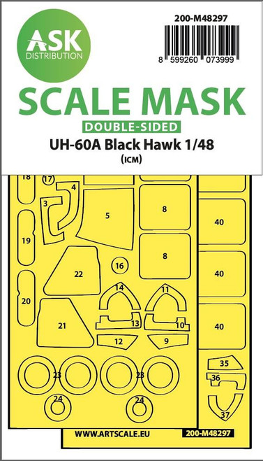 (SO) 1/48 Artscale UH-60A Black Hawk double-sided express fit mask for ICM