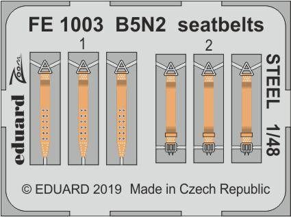 (SO) 1/48 Eduard B5N2 seatbelts STEEL for HASEGAWA