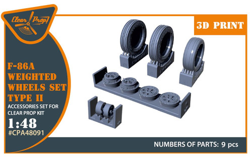 (SO) 1/48 Clear Prop F-86A Weighted wheels set type 2 (CP)