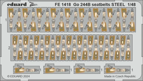 (SO) 1/48 Eduard Go 244B seatbelts STEEL Zoom set