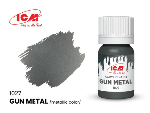 (SO) ICM Acrylic Paint - Gun metal 12ml Bottle