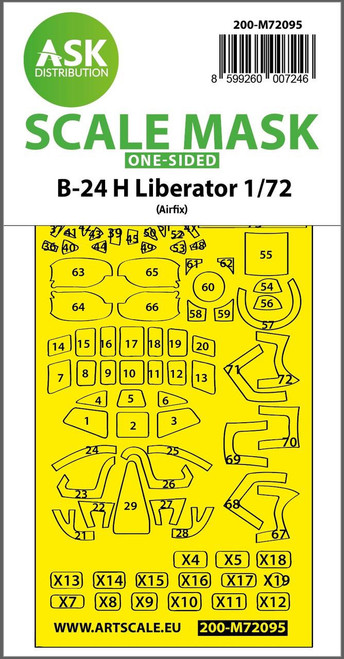 (SO) 1/72 Art Scale B-24H Liberator one-sided fit express mask for Airfix