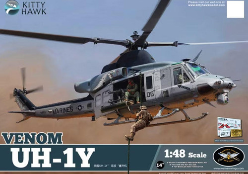 (SO) 1/48 Kitty Hawk UH-1Y Venom Helicopter Plastic Model Kit