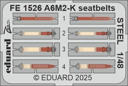(SO) 1/48 Eduard A6M2-K seatbelts STEEL Zoom set for EDUARD kit