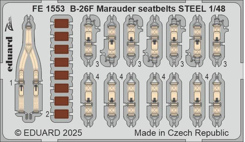(SO) 1/48 Eduard B-26F Marauder seatbelts STEEL