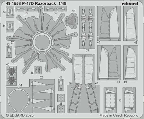 (SO) 1/48 Eduard P-47D Razorback Photo etched set for MINIART