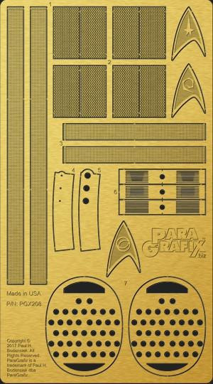 (SO) Paragrafix 1/350 TOS USS Enterprise Engine Grills Photo-Etch Set for Polar Lights