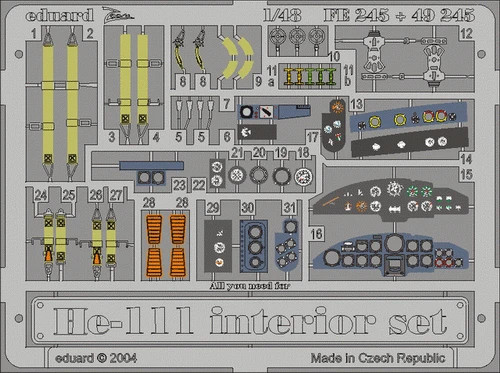 (SO) 1/48 Eduard He 111 interior for REVELL/MONOGRAM