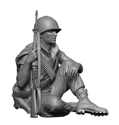 (SO) 1/16 H3 Models Vietnam war US rifleman sitting position 3D Printed Figure