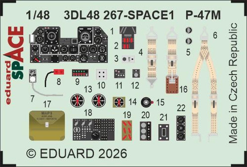 (SO) 1/48 Eduard Space Set P-47M SPACE For MINIART