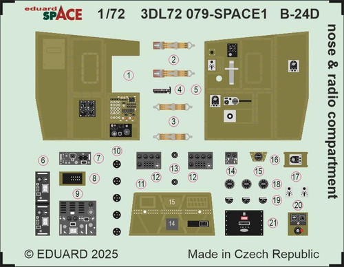(SO) 1/72 Eduard B-24D nose & radio compartment SPACE SPACE for AIRFIX