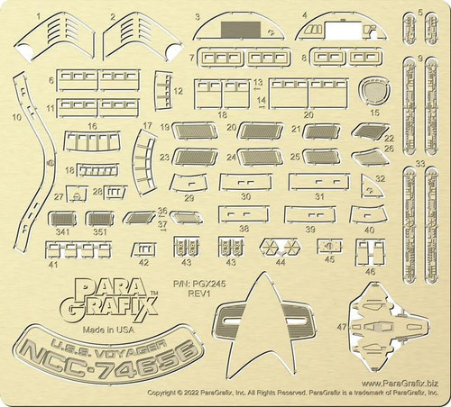 (SO) Paragrafix USS Voyager Photoetch Set - 1/1000 Scale