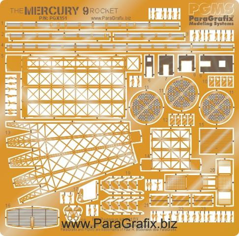 (SO) Paragrafix Mercury 9 Rocket Photoetch Set - 1/350 scale