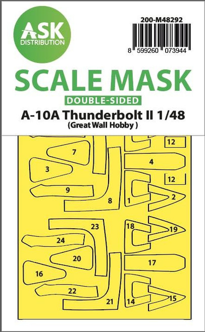 (SO) 1/48 Artscale A-10A Thunderbolt II double-sided express fit mask for GWH