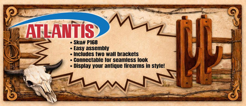 (SO) 1/1 Atlantis Rifle Rack Wall Mounts Bagged with Header