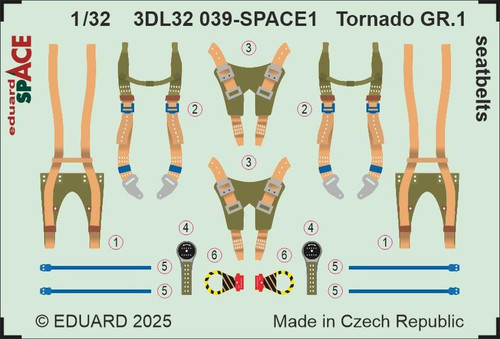 (SO) 1/32 Eduard Tornado GR.1 seatbelts SPACE SPACE for ITALERI